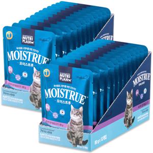 뉴트리플랜 모이스트루 주식파우치 시니어 참치닭고기 80g x24개(2팩) 고양이 습식사료