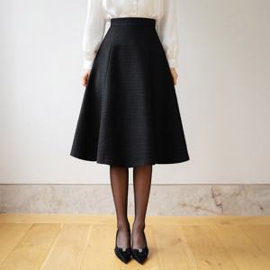 (~XXL까지) 홀멘다 하이웨스트 트위드 플레어 스커트 겨울 하객룩 오피스룩 모임룩 격식룩 상견례 빅사이즈