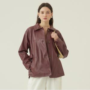 [두낫플랜][최초가230,000]벨티드 컬러 배색 페이크 레더 자켓_KSJK230105