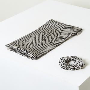 닥스 여성 [[24FW]] DLSC4D711IV [가격인하][SET] 아이보리 패턴 스카프&헤어 스크런치 세트