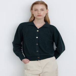 닥스 여성 [[24FW]] DLSW4D813E3 [가격인하][울100%] 그린 멜란지 홀가먼트 카라 가디건