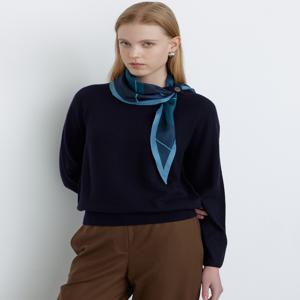 닥스 여성 [[24FW]] DLSW4DE83N3 [가격인하][SET][울100%] 네이비 버튼 포인트 라운드넥 스웨터(탑&