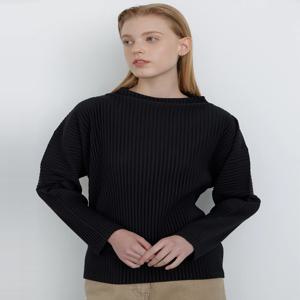 닥스 여성 [[24FW]] DLTS4DP82BK [가격인하][플리츠] 블랙 소프트 나그랑 긴소매 티셔츠