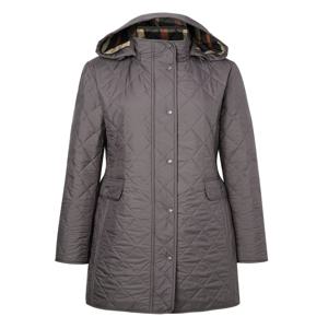 닥스 여성 [[24FW]] DLJU4DE93G3 [가격인하][퀼팅] 그레이 탈착 후드 체크 배색 하프 퀼팅 점퍼