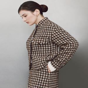 닥스 여성 [[24FW]] DLJA4D905W2 [가격인하][SET-UP][울] 브라운 하운드투스 패턴 트위드 자켓