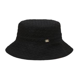 닥스 여성 [[24FW]] DLHE4D907BK [가격인하][울100%][리버시블] 블랙&체크 금장 로고 버킷햇