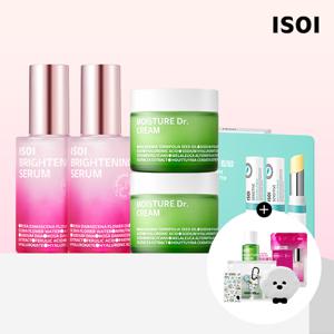 브라이트닝세럼50mlx2+장수진크림70mlx2+센시티브립밤트리플(+수분토너50ml/미간패치x2/잡티마스크X1/캐릭터굿즈3종)