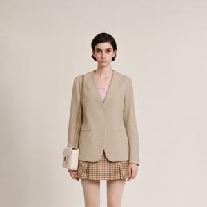 [최초가198,000]모던 노카라 트위드 자켓_FVJK250902