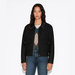 [최초가198,000]레더 카라 집업 블루종_FVJP250902