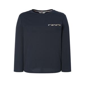 닥스 여성 [[24FW]] WKTS4DU01N2 [가격인하][스테디셀러][면] 네이비 체크 배색 긴소매 라운드넥