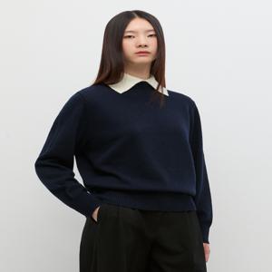 [쉬즈미스] 배색 카라 디테일 니트 풀오버 SSKPOP41090