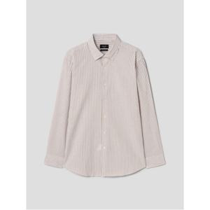 코튼 서커 스트라이프 셔츠 - 브라운 (GC4664M01D)