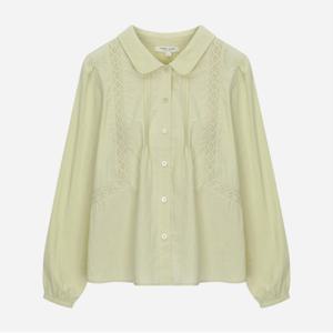 레이스패치 셔츠 블라우스_T256MBL140W