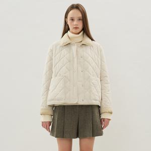 [정가279,000]코듀로이 카라배색 다이아 퀼팅 패딩점퍼 OP5WMA140