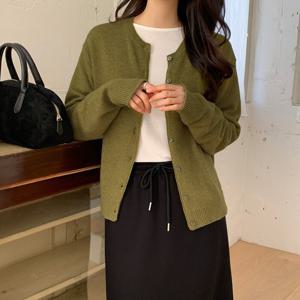 [브리치] 10가트 / 4751 여리여리 캐시 라운드 니트 가디건 가을 겨울 봄 올리브