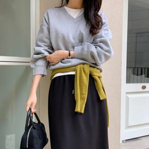 [브리치] 10가트 / 4747 기모맨투맨 오버핏 기모 무지 브이넥 맨투맨 겨울