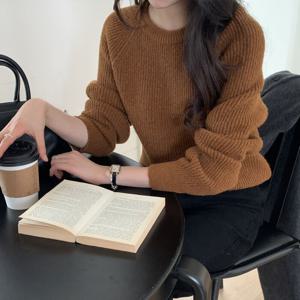 [브리치] 10가트 / 4740 울니트 포근 나그랑 골지 크롭 니트 가을 겨울