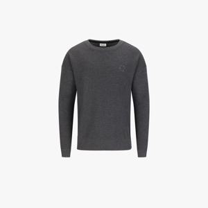 남성 와플 조직 라운드넥 니트 (차콜)