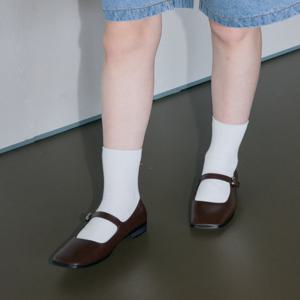 질 바이 질스튜어트 JLSO4F112W3 [마롱] 다크브라운 스퀘어 토 메리제인 플랫슈즈