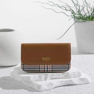 액세서리 [[25FW]] DCHO5F968W2 [JEANNE]브라운 가죽배색 체크 2단 카드지갑