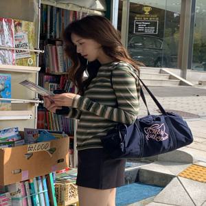 질 바이 질스튜어트 [[25FW]] JLBA5F063N2 [모아] 캔버스 드로우스트링 호보백_네이비