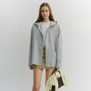 UNISEX CLASSIC HOODED SHIRT_CREAM CHECK_UDSH6A107CR