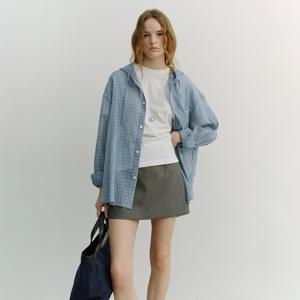 UNISEX CLASSIC HOODED SHIRT_SOFT BLUE CHECK_UDSH6A107B1