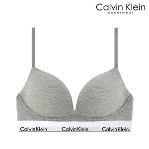 CK 여성 아이콘 코튼 AF 플런지 푸쉬업 브라 QF8502 GREY