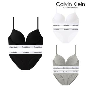 CK 여성 아이콘 코튼 AF 플런지 푸쉬업 브라+팬티 세트 QF8502+QF8520 3종 택1