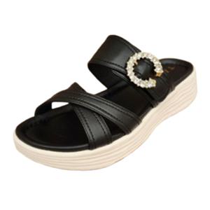여성 캐주얼 샌들 굽 4CM J1598_BLACK