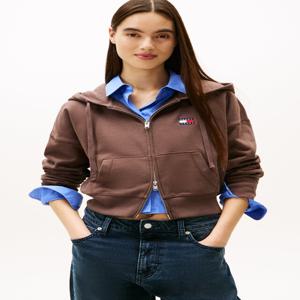 여성 박시 크롭 후드 집업 T32G0TJC02TWT2