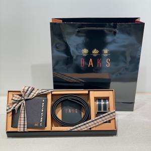 [선물포장/쇼핑백동봉] 닥스 남성 체크배색 지갑벨트 세트 DBBE2F990DBWA2F913
