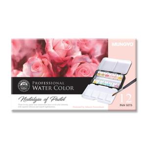 문교 12색 고체물감(파스텔톤)/MWPH-12PT (1개) 자재