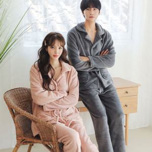 [하프클럽] 허그미 융털 겨울수면 남성 여성 잠옷 상하세트