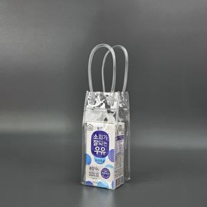 PVC 투명 비닐 쇼핑백 와인 소형 (10장) 어린이집 생일 미니 선물 포장