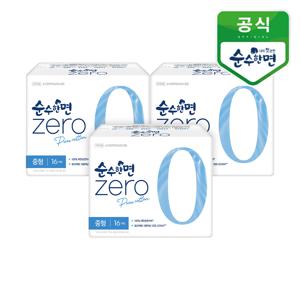 생리대 순수한면 제로 중형 16P 3개