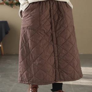 [퀸이즈] 겨울방한 여성 패딩 밴딩 스커트