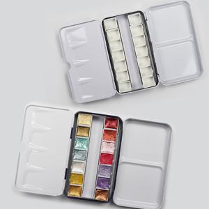 미니 12색 수채화 물감 팔레트 미술 파레트 용품 그림 도구 고체 휴대용 여행 어반스케치 재료 수업 미술용