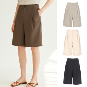 골프] 여름 투턱 와이드 데일리 5부팬츠 라운드룩 여성 골프 반바지 DPMLHS98