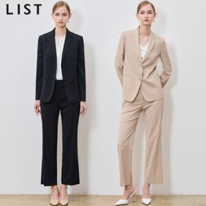 2SET (LIST)] 미니멀 투버튼 재킷+스트레이트 팬츠 2종세트 (택가격:406000원)