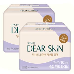 깨끗한 나라 디어스킨 슬림 롱 팬티라이너 30개입 x2팩