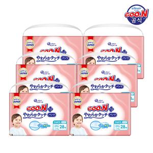 군 기저귀 플러스 소프트터치 팬티 점보형(XXL) 28P x 6팩