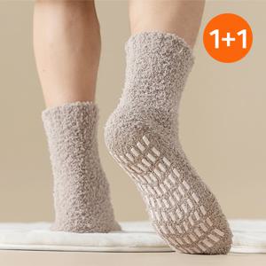 1+1 미끄럼 방지 논슬립 수면양말 남녀공용 따뜻한 방한 겨울 무압박 임산부 양말