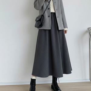 [하프클럽] A라인 코듀로이 기모 플레어 밴딩 롱 스커트 6color