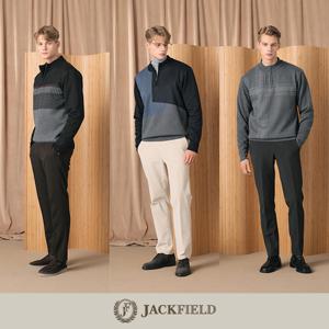 [하프클럽]  남성 기모 본딩 하프 집업 니트 3종