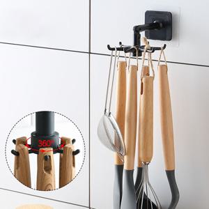 무타공 매직접착 회전후크 키친툴 6구/ 조리도구걸이