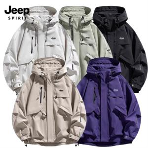 지프 JEEP SPIRIT 하이넥 후드 방풍 방수 아웃도어 집업 점퍼 윈드브레이커 자켓 JP136