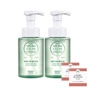 해피바스 마이크로 클린 솝베리/딥버블 버블폼 300ml 2개 + 비누 2개