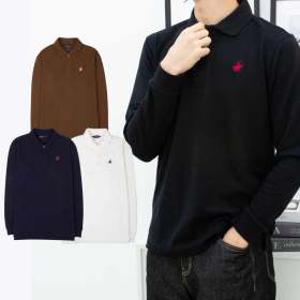 (당일발송) 긴팔 카라티긴팔 폴로 커플 커플티 폴로클럽 남녀 공용 클래식카라티 커플티셔츠