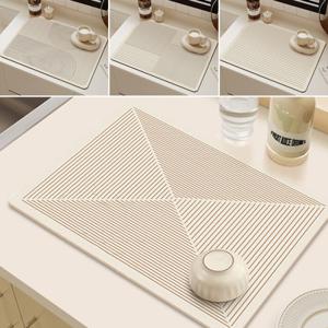 깔끔 주방 모던라인 규조토 드라잉매트 식기 건조대